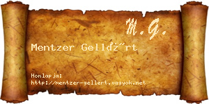 Mentzer Gellért névjegykártya